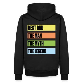 Bester Papa Sprüche - Männer Premium Bio Hoodie - Schwarz - Hinten - Nico (187cm)