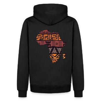 Afrique Carte Modèle - Sweat à capuche Premium bio Homme - noir - Dos - Nico (187cm)