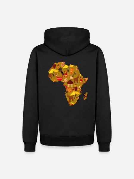 Africa map safari - Men’s Premium Organic Hoodie - black