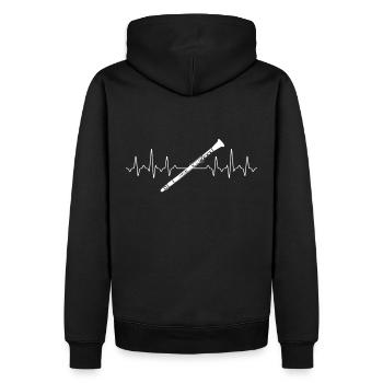Klarinette - Männer Premium Bio Hoodie - Schwarz - Hinten - Nico (187cm)