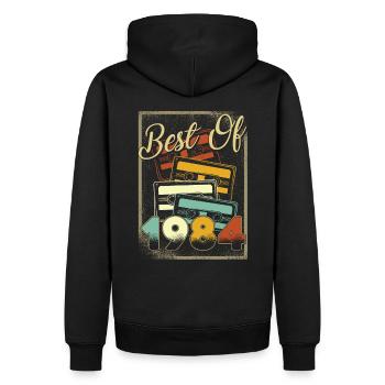 BEST OF 1984 - Men’s Premium Organic Hoodie - black - Back - Nico (187cm)