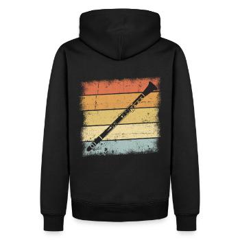 clarinette - Sweat à capuche Premium bio Homme - noir - Dos - Nico (187cm)