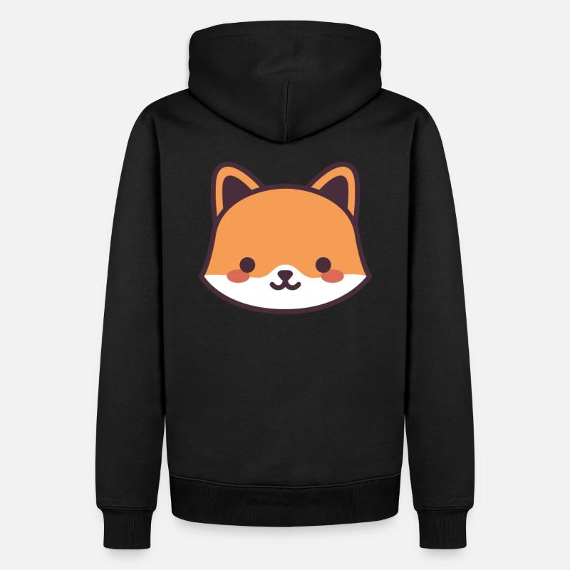 Fuchs Kawaii - Männer Premium Bio Hoodie - Schwarz