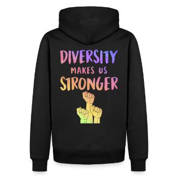 Diversity - Männer Premium Bio Hoodie - Schwarz - Hinten - Nico (187cm)