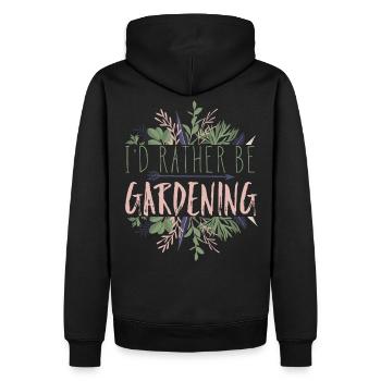 Gärtner - Männer Premium Bio Hoodie - Schwarz - Hinten - Nico (187cm)
