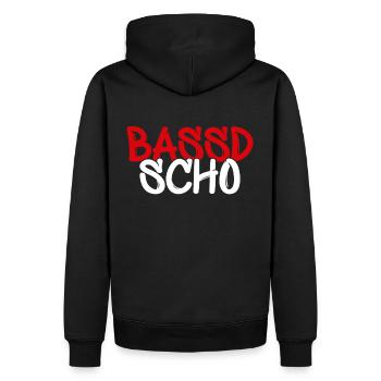 Bassd scho Franken fränkisch fränggisch Geschenk - Männer Premium Bio Hoodie - Schwarz - Hinten - Nico (187cm)