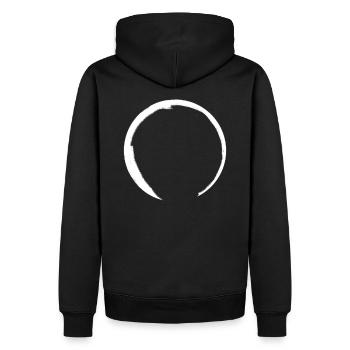 Bouddhisme Zen Circle - Sweat à capuche Premium bio Homme - noir - Dos - Nico (187cm)