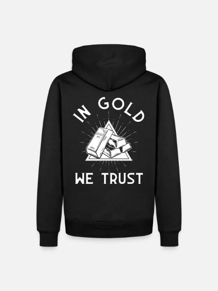In Gold we Trust - Men’s Premium Organic Hoodie - black