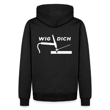 WIG DICH - WIG schweißen WIG Schweißer Schlosser - Männer Premium Bio Hoodie - Schwarz - Hinten - Nico (187cm)