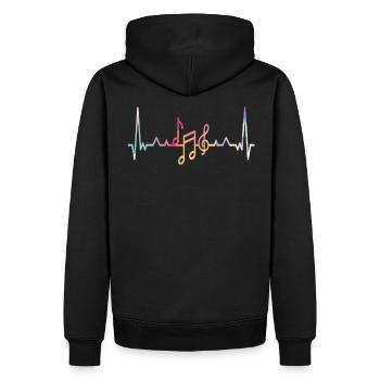 Ich liebe Musik Heartbeat - Männer Premium Bio Hoodie - Schwarz - Hinten - Nico (187cm)