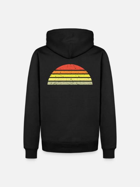 Sunset semicircle retro - Men’s Premium Organic Hoodie - black
