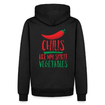 Chilli Proverbe - Sweat à capuche Premium bio Homme - noir - Dos - Nico (187cm)