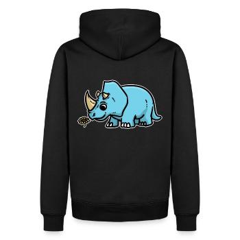 Dinosaure Dino Triceratops - Sweat à capuche Premium bio Homme - noir - Dos - Nico (187cm)
