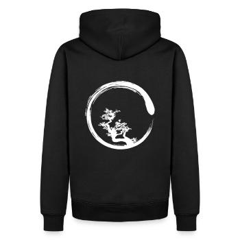 Cercle Zen Bonzai - Sweat à capuche Premium bio Homme - noir - Dos - Nico (187cm)