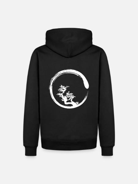 Zen Circle Bonzai - Männer Premium Bio Hoodie - Schwarz