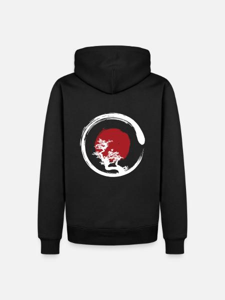 Zen Circle - Ekologiczna męska bluza z kapturem Premium - czarny