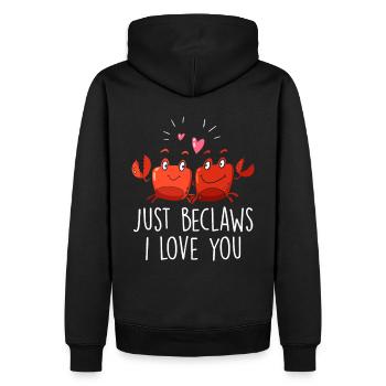 Citation de crabe drôle - Sweat à capuche Premium bio Homme - noir - Dos - Nico (187cm)