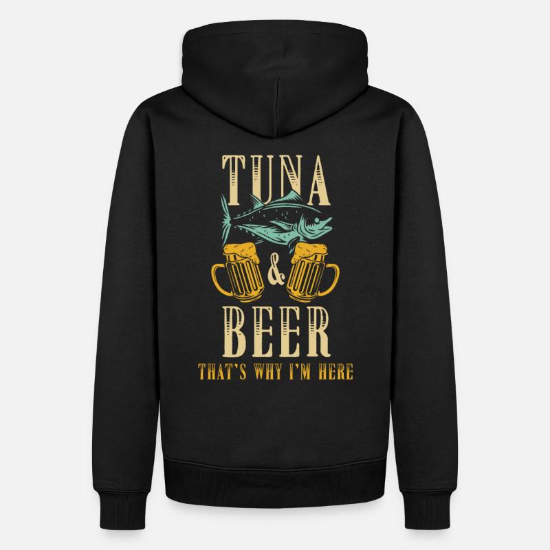 Thon et bière disant - Sweat à capuche Premium bio Homme - noir