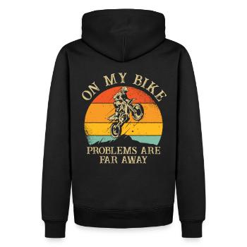 Dirtbike Motorcross - Männer Premium Bio Hoodie - Schwarz - Hinten - Nico (187cm)