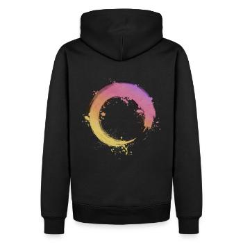 Zen Circle - Männer Premium Bio Hoodie - Schwarz - Hinten - Nico (187cm)