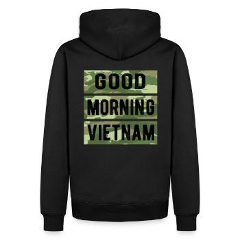 Good Morning Vietnam - Männer Premium Bio Hoodie - Schwarz - Hinten - Nico (187cm)