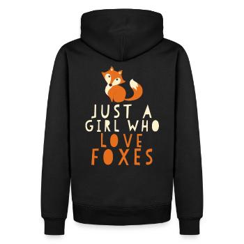 Just a girl who loves Foxes - Männer Premium Bio Hoodie - Schwarz - Hinten - Nico (187cm)