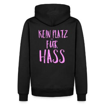 Gegen Hass - Männer Premium Bio Hoodie - Schwarz - Hinten - Nico (187cm)