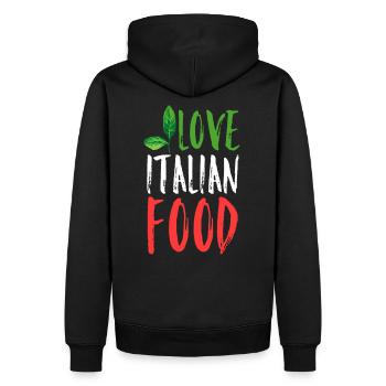 L'amour de la cuisine italienne - Sweat à capuche Premium bio Homme - noir - Dos - Nico (187cm)