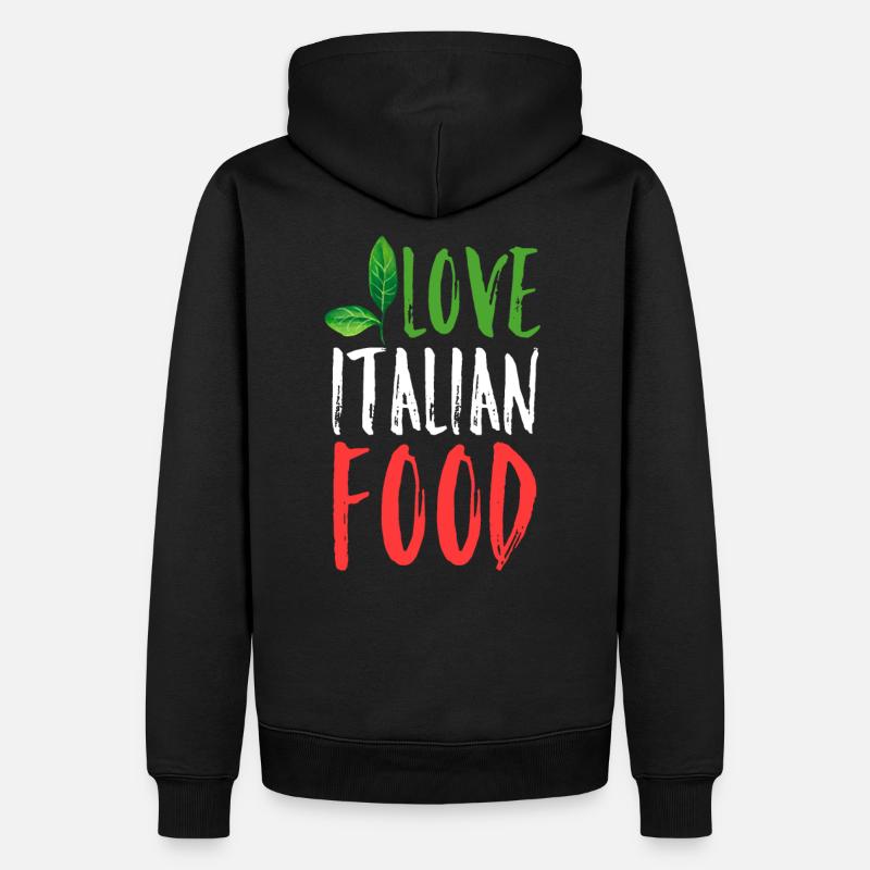 L'amour de la cuisine italienne - Sweat à capuche Premium bio Homme - noir