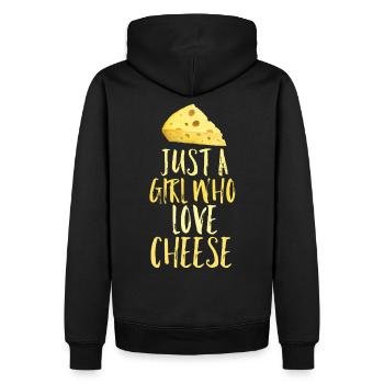Just a girl who loves Cheese - Männer Premium Bio Hoodie - Schwarz - Hinten - Nico (187cm)