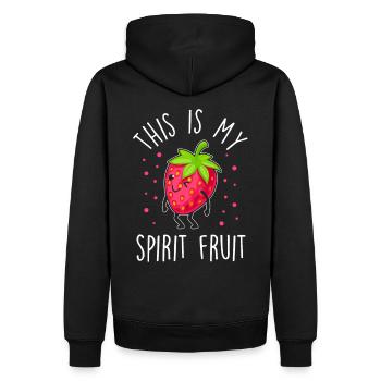 Dire drôle de fraise - Sweat à capuche Premium bio Homme - noir - Dos - Nico (187cm)
