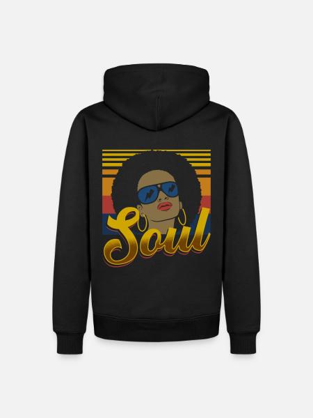 Soul music retro design 70s - Men’s Premium Organic Hoodie - black