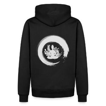 Zen Circle Buddhismus - Männer Premium Bio Hoodie - Schwarz - Hinten - Nico (187cm)