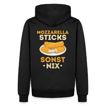 Bâtonnets de mozzarella - rien d'autre! - Sweat à capuche Premium bio Homme - noir - Dos - Nico (187cm)