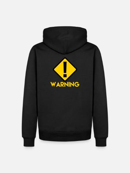 warning sign - Men’s Premium Organic Hoodie - black