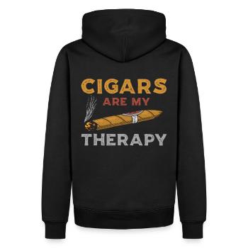 Cigars gift - Men’s Premium Organic Hoodie - black - Back - Nico (187cm)