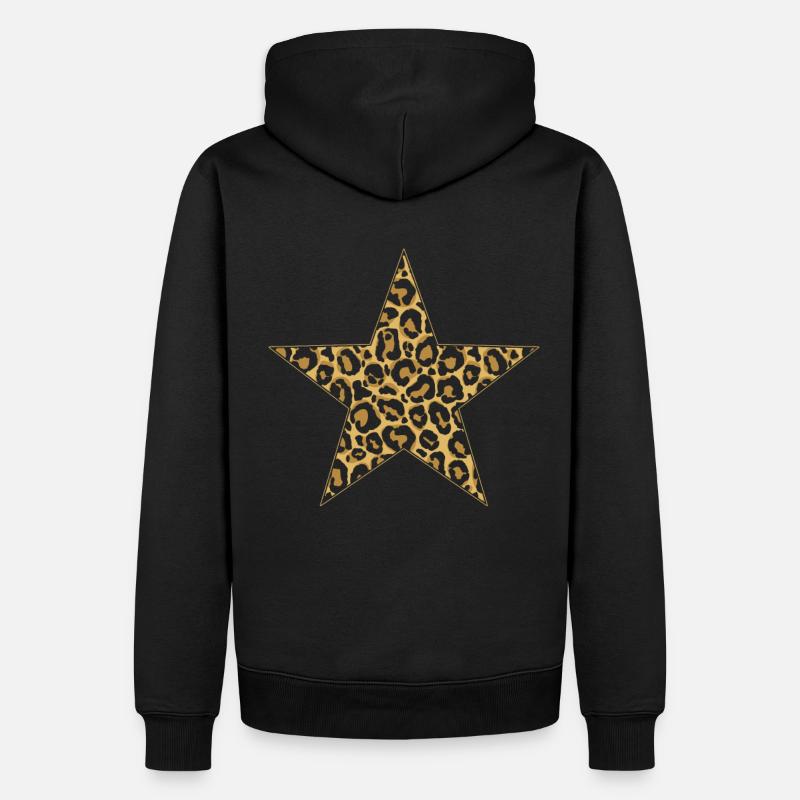 Léopard étoilé - Sweat à capuche Premium bio Homme - noir