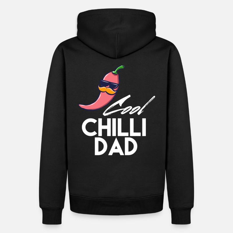 Chilli Spruch Papa - Männer Premium Bio Hoodie - Schwarz
