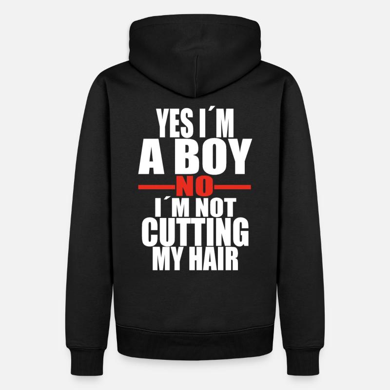 Citation de cheveux longs garçon - Sweat à capuche Premium bio Homme - noir