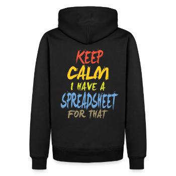 Reste calme j'ai une table pour ça - Sweat à capuche Premium bio Homme - noir - Dos - Nico (187cm)
