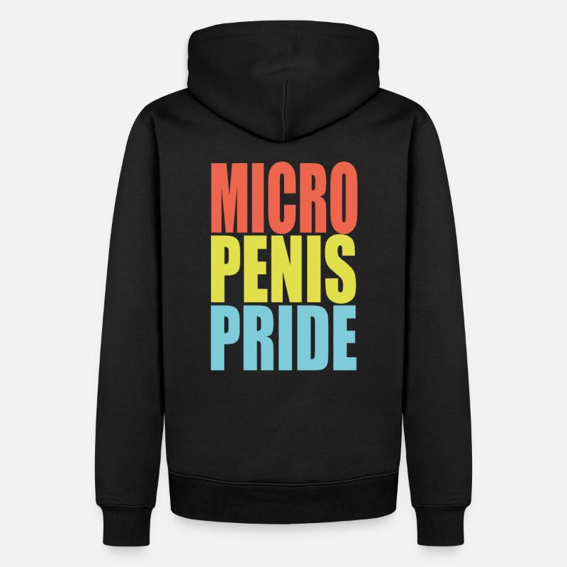 Orgoglio del pene micro - Felpa con cappuccio ecologica premium da uomo - nero