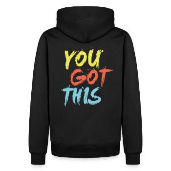 Tu peux le faire - Sweat à capuche Premium bio Homme - noir - Dos - Nico (187cm)
