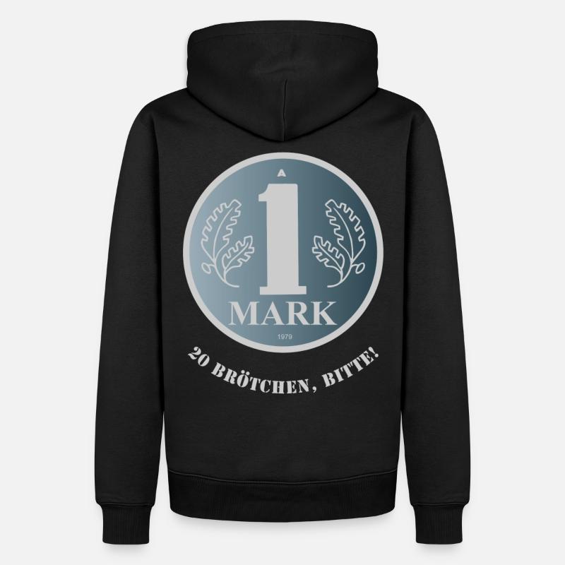 DDR-Mark (20-Brötchen-Edition) - Männer Premium Bio Hoodie - Schwarz
