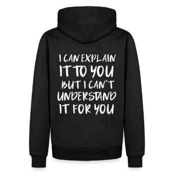 Sarkasmus Geschenke Sprüche - Männer Premium Bio Hoodie - Schwarz - Hinten - Nico (187cm)