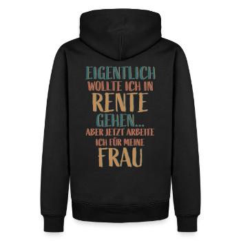 Rentner Ruhestand Pension - Letzter Arbeitstag - Männer Premium Bio Hoodie - Schwarz - Hinten - Nico (187cm)