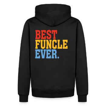 Funcle Best Funcle Ever Oncle Cadeau - Sweat à capuche Premium bio Homme - noir - Dos - Nico (187cm)