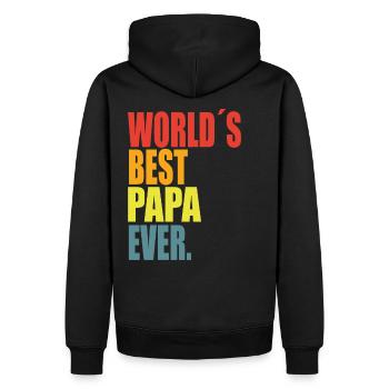Meilleur papa disant - Sweat à capuche Premium bio Homme - noir - Dos - Nico (187cm)