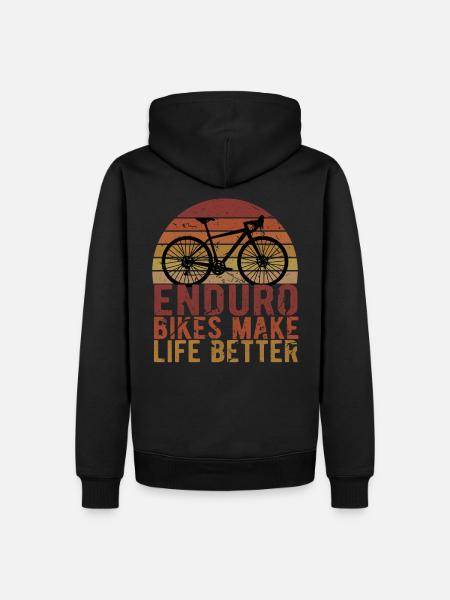 Vélo d'enduro - Sweat à capuche Premium bio Homme - noir