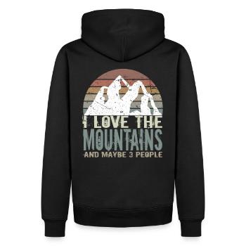 Berge Spruch lustig - Männer Premium Bio Hoodie - Schwarz - Hinten - Nico (187cm)