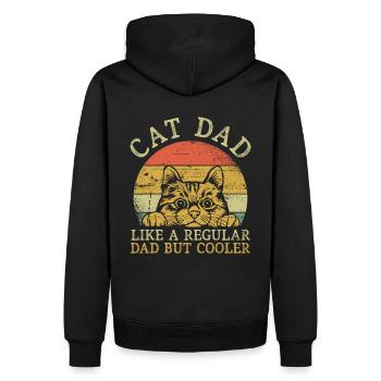 Cat Dad Katzen Papa - Männer Premium Bio Hoodie - Schwarz - Hinten - Nico (187cm)
